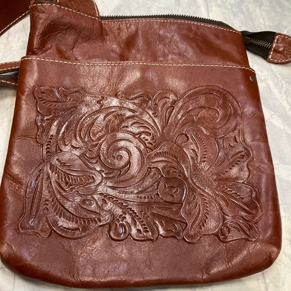 Patricia Nash Brown Embossed Crossbody Bag
